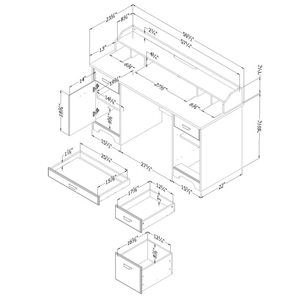 South Shore Versa Executive Desk with Hutch & Reviews Wayfair